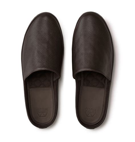 luxury men's leather slippers.